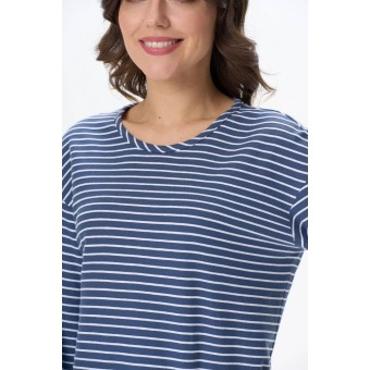 Джемпер  женский       трикотажный       Белый, Синий  Полоска