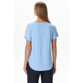 Футболка  женская       трикотажная       голубая  однотонная
