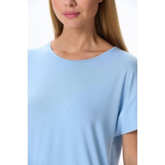 Футболка  женская       трикотажная       голубая  однотонная