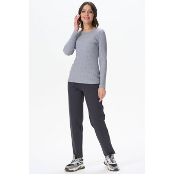 Джемпер  женский       трикотажный       серый  однотонный