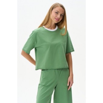 Джемпер  женский       трикотажный       зеленый  однотонный