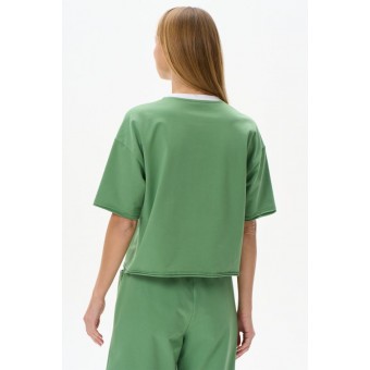 Джемпер  женский       трикотажный       зеленый  однотонный