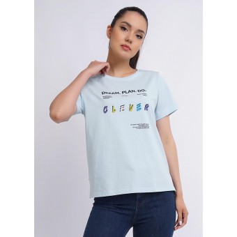 Футболка  женская       из кулирки       голубая     