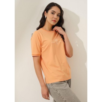 Футболка  женская       трикотажная       оранжевая