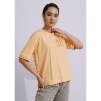 Футболка  женская       трикотажная       оранжевая