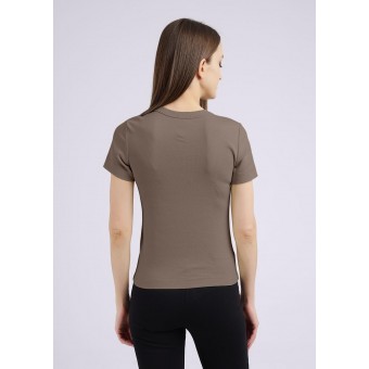 Футболка  женская       Рибана       коричневая  однотонная