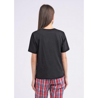 Футболка  женская       трикотажная       черная  Новый год