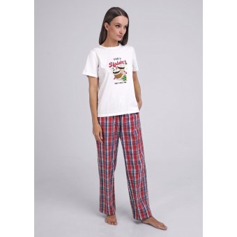 Футболка  женская       трикотажная       белая  Новый год   