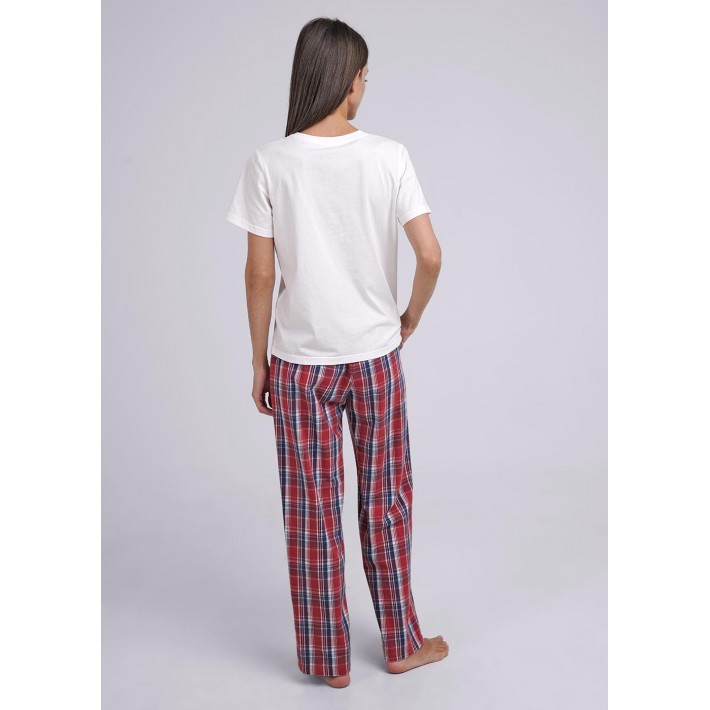 Футболка женская трикотажная белая Новый год