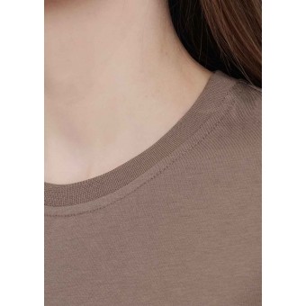 Футболка  женская       трикотажная       коричневая  Принт