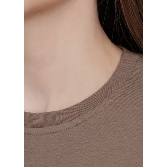 Футболка  женская       трикотажная       коричневая  Принт