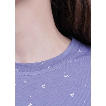 Футболка  женская       трикотажная       фиолетовая  Принт