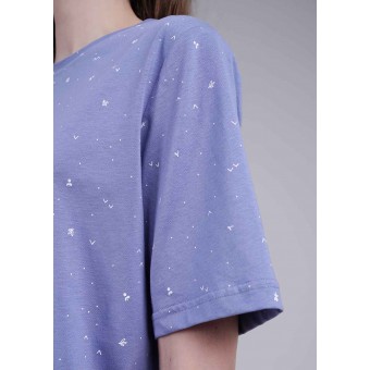 Футболка  женская       трикотажная       фиолетовая  Принт