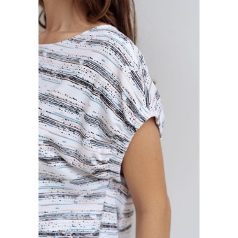 Футболка  женская       трикотажная       Белый, Серый  Принт Melado