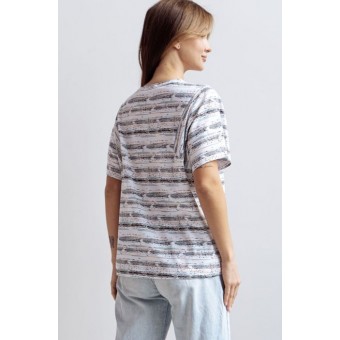 Футболка  женская       трикотажная       Белый, Голубой  Принт Melado  