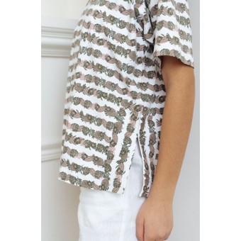 Футболка  женская       трикотажная       Белый, Зеленый  Принт Melado