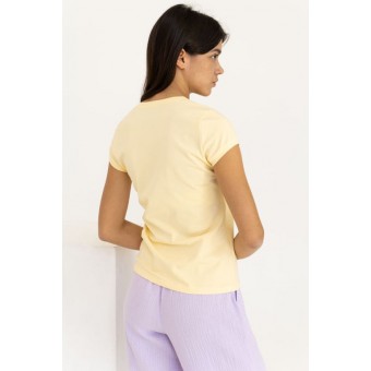 Футболка  женская       трикотажная       желтая  однотонная Melado