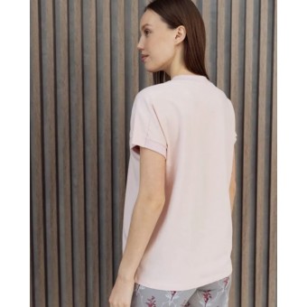 Футболка  женская       трикотажная       розовая  Принт Melado