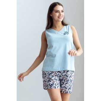 Топ  женский       трикотажный       голубой