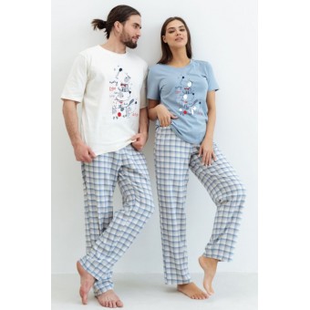 Футболка  женская       трикотажная       голубая  Принт Melado