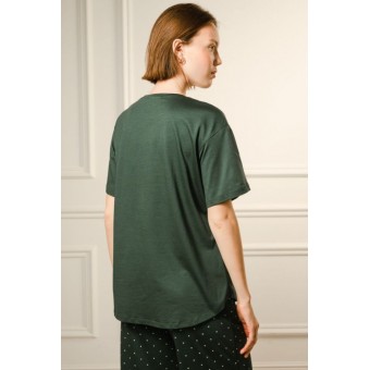 Футболка  женская       модал       зеленая  Принт Melado