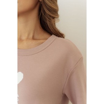 Футболка  женская       трикотажная       бежевая  Сердечки Melado