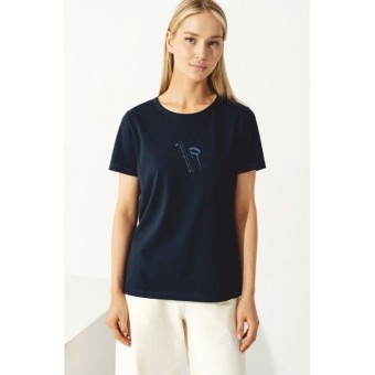 Футболка  женская       трикотажная       синяя  Принт Melado  