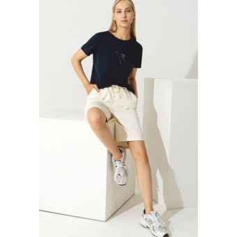 Футболка  женская       трикотажная       синяя  Принт Melado  