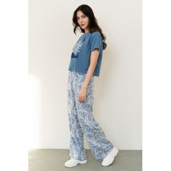 Футболка  женская       трикотажная       голубая  Принт Melado  