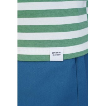 Футболка  женская       трикотажная       Белый, Зеленый  Полоска Melado