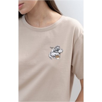 Футболка  женская       трикотажная       бежевая  Принт Melado
