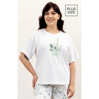 Футболка  женская       трикотажная       белая  Принт Melado