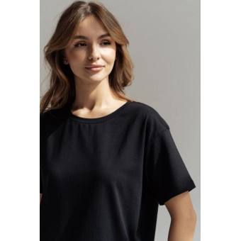 Футболка  женская       трикотажная       черная  однотонная Melado