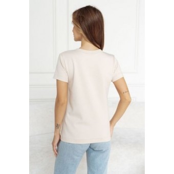 Футболка  женская       трикотажная       бежевая  однотонная Melado