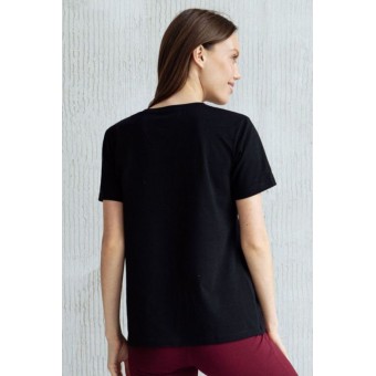 Футболка  женская       трикотажная       черная  однотонная Melado