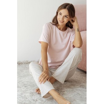 Футболка  женская       трикотажная       розовая  однотонная Melado