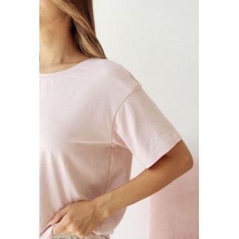 Футболка  женская       трикотажная       розовая  однотонная Melado