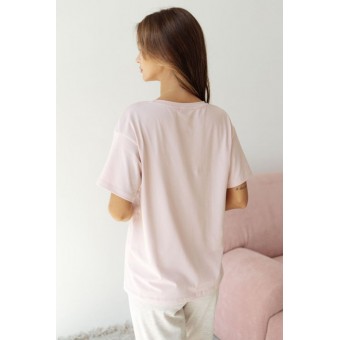 Футболка  женская       трикотажная       розовая  однотонная Melado