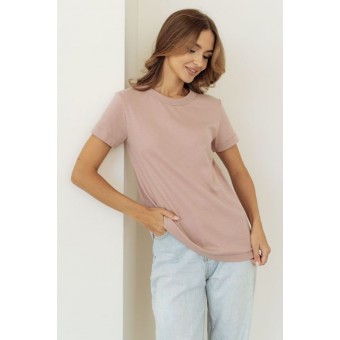 Футболка  женская       трикотажная       бежевая  однотонная Melado