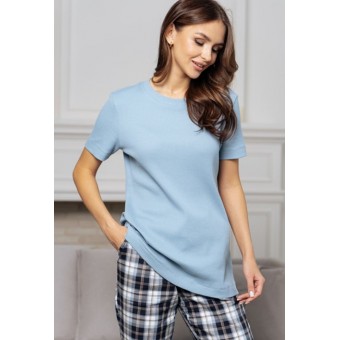 Футболка  женская       трикотажная       голубая  однотонная Melado