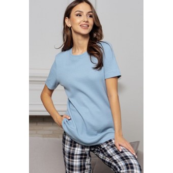 Футболка  женская       трикотажная       голубая  однотонная Melado
