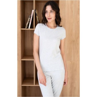 Футболка  женская       трикотажная       Светло-голубой  однотонная Melado  