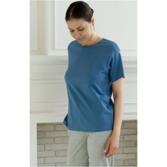 Футболка  женская       трикотажная       голубая  однотонная Melado  