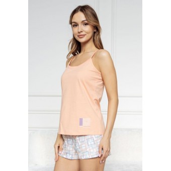 Топ  женский       трикотажный       оранжевый  однотонный