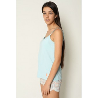 Топ  женский       трикотажный       голубой  однотонный