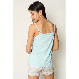 Топ  женский       трикотажный       голубой  однотонный