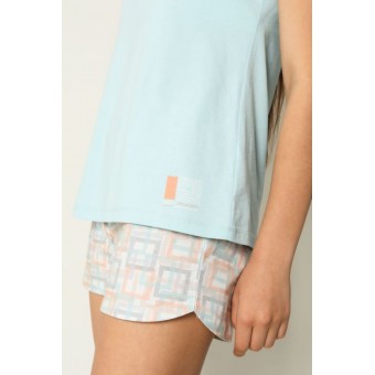 Топ  женский       трикотажный       голубой  однотонный