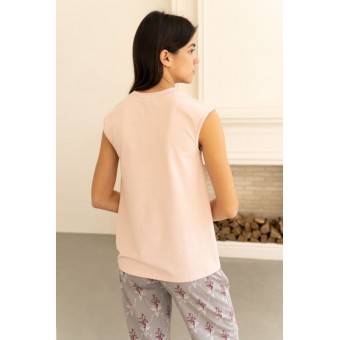 Топ  женский       трикотажный       розовый