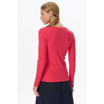 Джемпер  женский       трикотажный       красный  однотонный