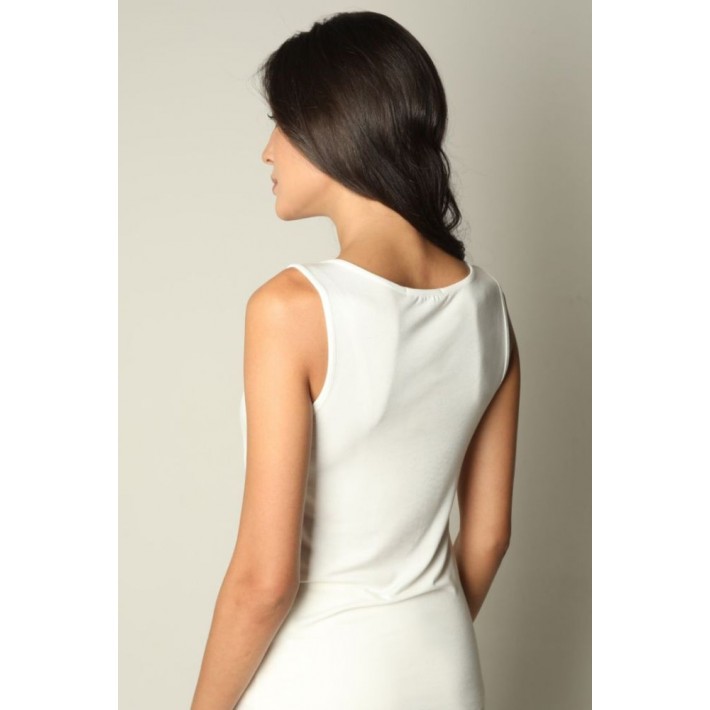 Майка женская трикотажная белая однотонная